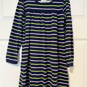 Hanna Andersson Navy and Pastel Striped Dress